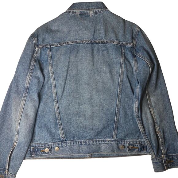 Women's Levi's Denim Ex-Boyfriend Trucker Jean Jacket Long Sleeve Size Medium - Picture 6 of 11